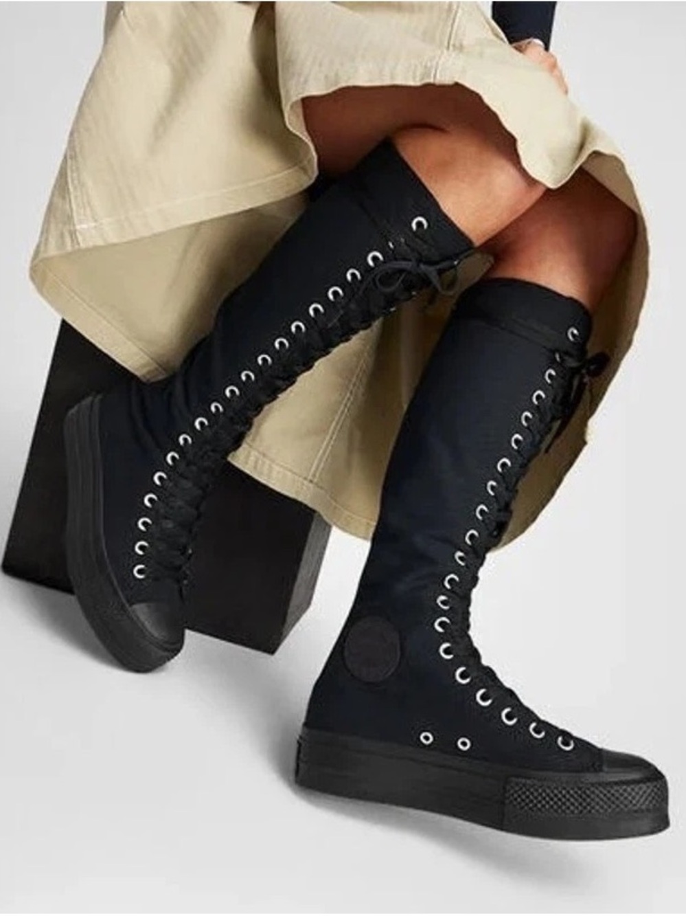 Converse All Star Black High-Top Lace-Up Boots - Picture 6 of 14